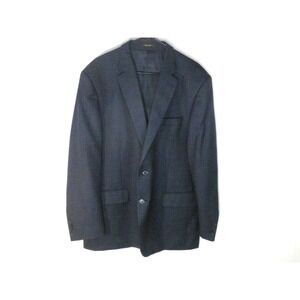 Peter Millar Sport Coat Mens‎ 46R Navy Blue Plaid Flynn Wool Classic Fit Lined